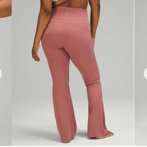 lululemon high rise flare groove pant pink leggings - 16 - plus size womens